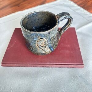 Handcrafted Ceramic Mug with Blue and Brown Finish